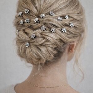 Sparkling Rhinestone Black  Hair Clip Bobby Pins Qty 24 NEW